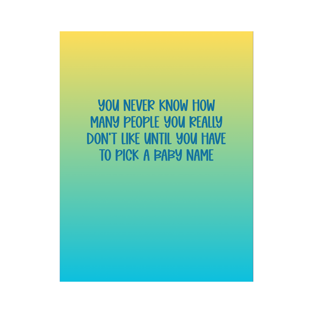 Picking A Baby Name Card