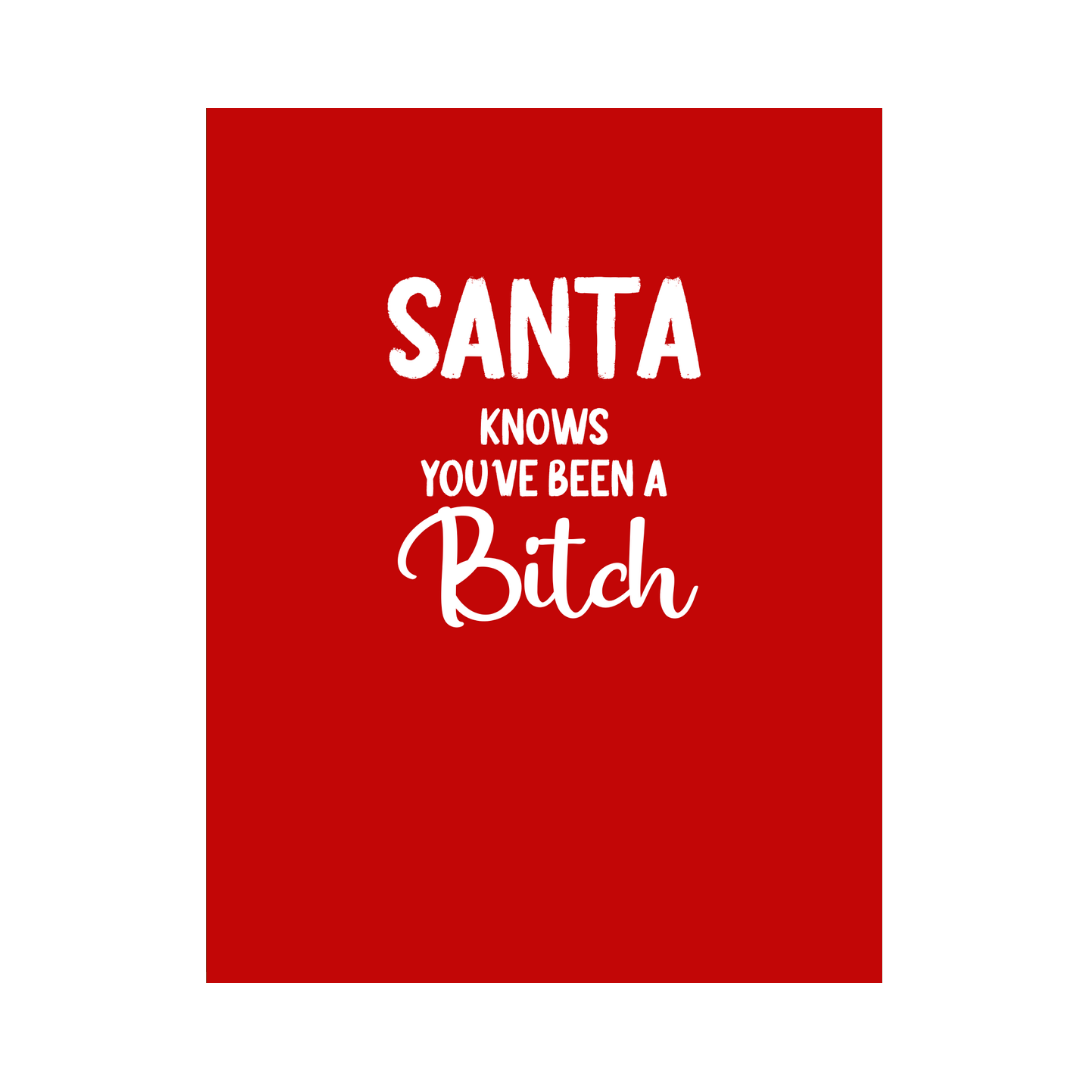 Santa Knows You've Been A Bitch Christmas Card