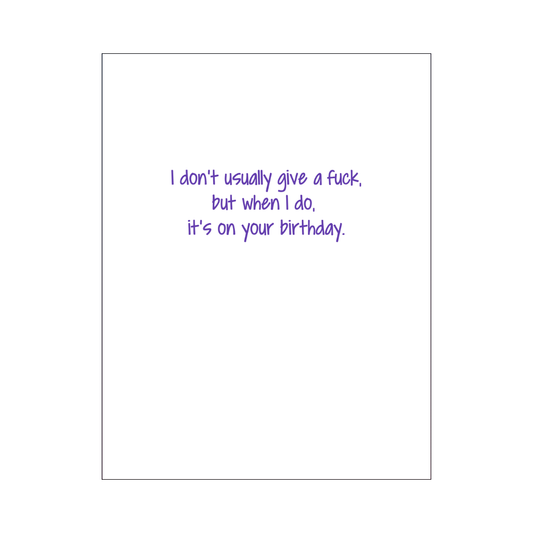 Give A Fuck Birthday Card