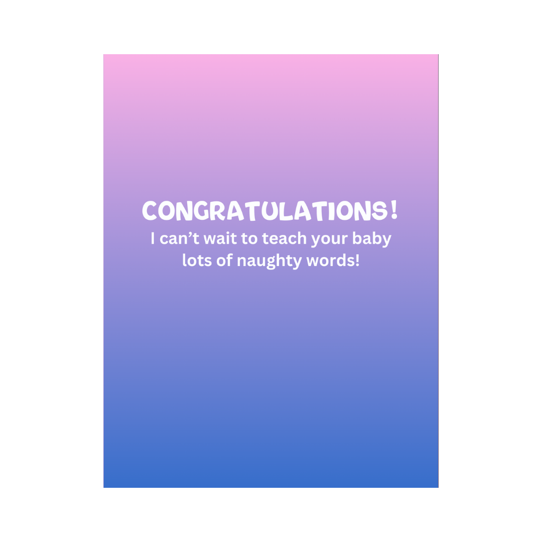 Teach Your Baby Naughty Words Card