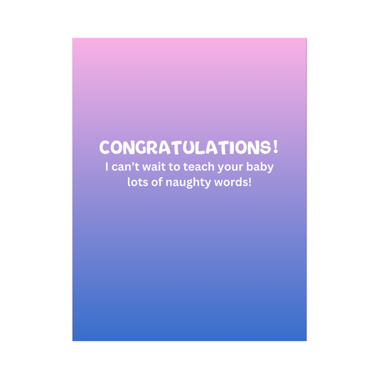 Teach Your Baby Naughty Words Card