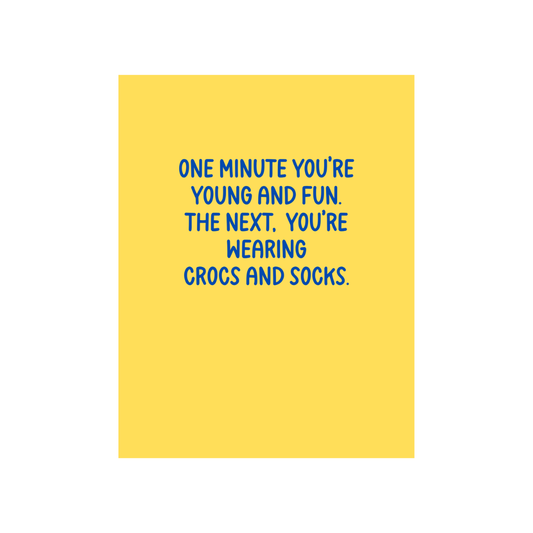 Crocs And Socks Birthday Card