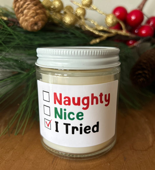 Naughty or Nice Christmas Candle