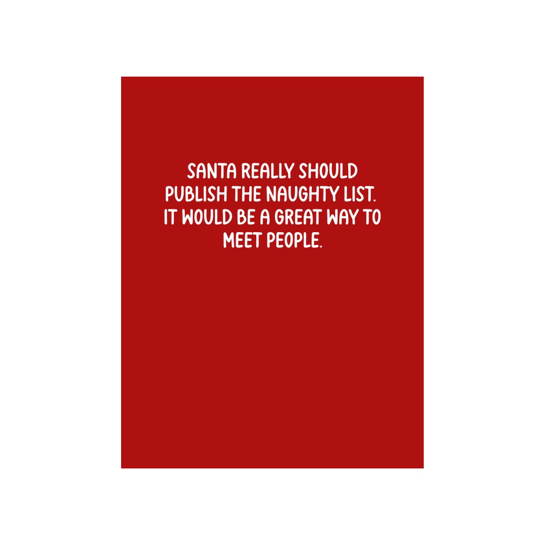 Publish The Naughty List Christmas Greeting Card